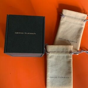 David Yurman Black Leather Ring Case 2 Pouches